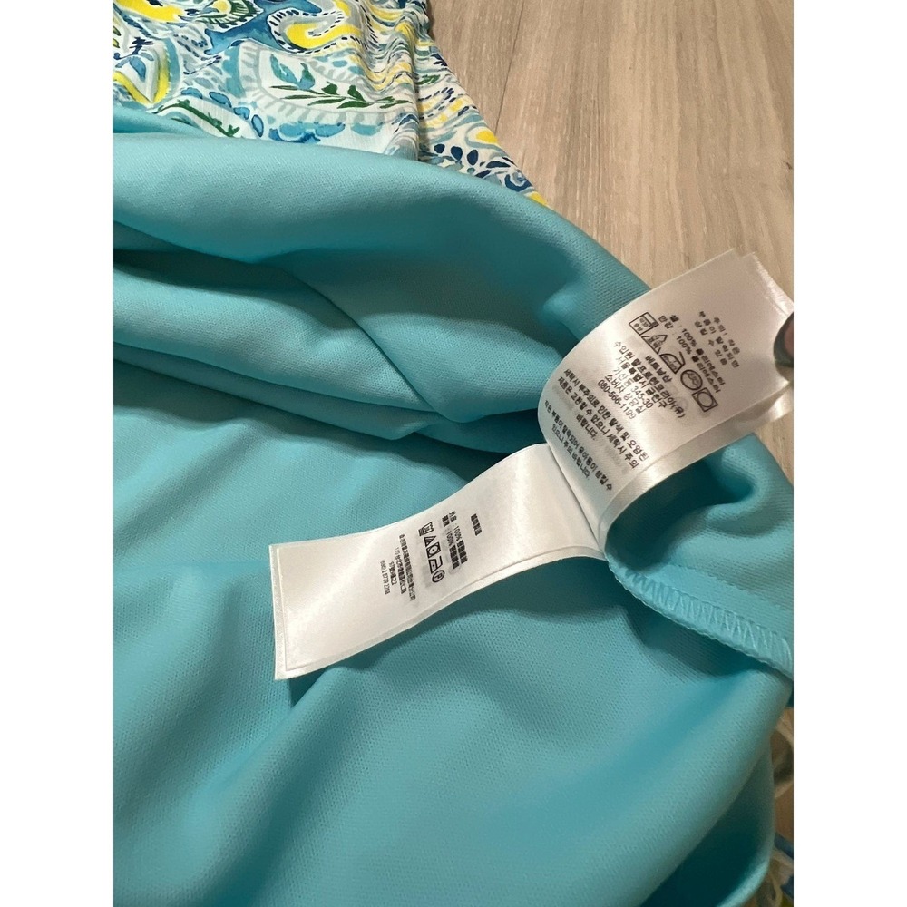 Lauren Ralph Lauren Dress Size 6 Blue Yellow Green Paisley Tiered Ruffle Womens - Picture 6 of 15